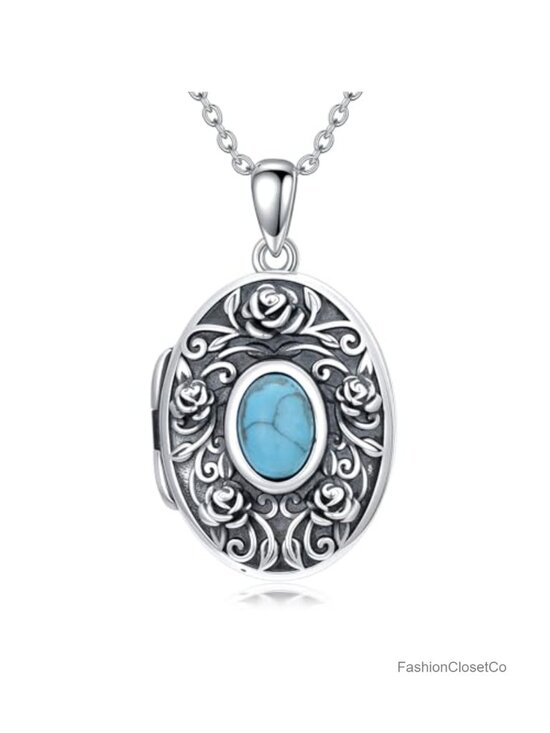 Jewelry - 925 Sterling Silver Photo Locket Necklace, Dainty Oval Memorial Jewelry, Gift